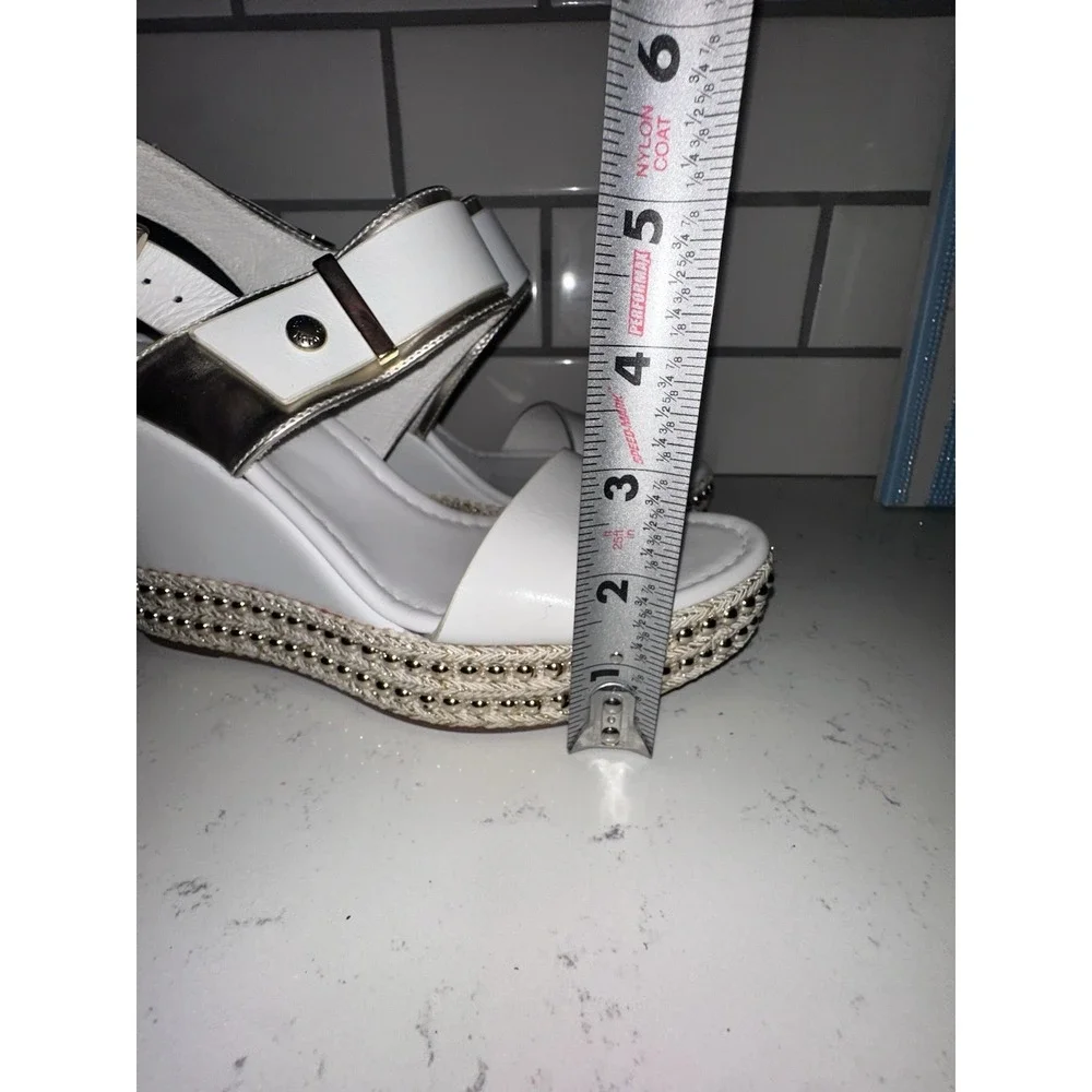 Nero Giardini Womens Chain Ankle Strap Platform Wedge Sandal Size 37